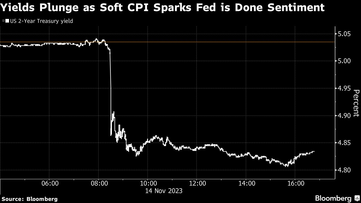 Yields Plunge as Soft CPI Sparks Fed is Done Sentiment