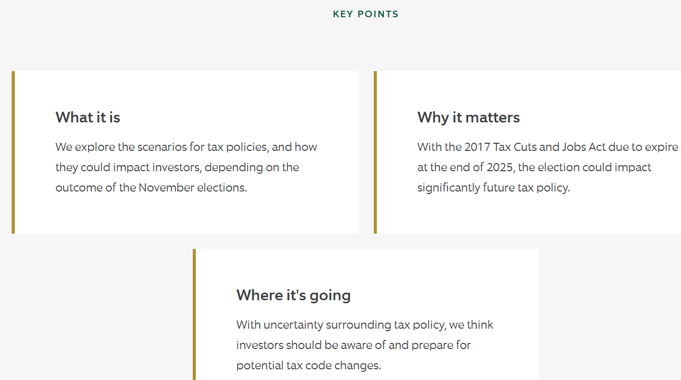 U.S. Election 2024 An Analysis of the Tax Scenarios for Investors - Key Points